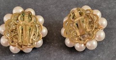 Vintage faux pearl clip on earrings made in Japan please refer to photos