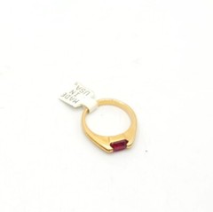Vtg Sz 9 Ring Sm Red Cubic Zirconia 18KGE Stackable Fashion Jewelry StyS3