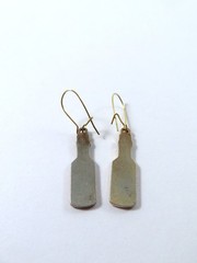 Cloisonne Earrings Tabasco Sauce Bottle Dangles Enamel Metal French Wire Closure