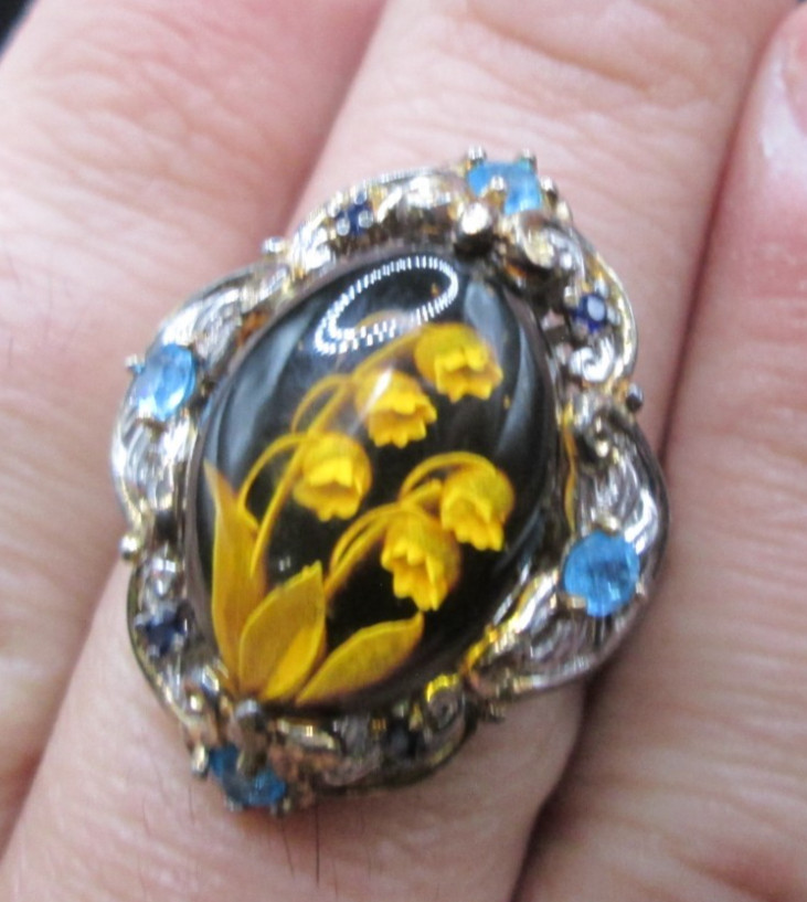 MICHAEL VALITUTTI Gems En Vogue Collection Sterling Silver Ring Amber Topaz *