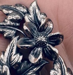 Vintage Danecraft Sterling Silver Floral Spray Brooch Pin Blooming Branch 3 1/8”