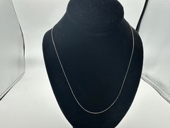 1.29g Vintage Sterling Silver 925 Box Chain Necklace 21 in M