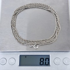 Vintage Italian Sterling Silver 925 Foxtail Link Chain Necklace 31″