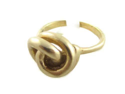 Vintage Classic Love Knot Knotted Ball Design Gold Plated Cocktail Ring