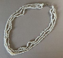 Vintage 22″ Multi Strand Baroque Pearl Necklace 54g