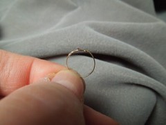 Antique Tiny 10k Yellow Gold Filigree Ruby Crystal Accent Child Ring Size 0.5