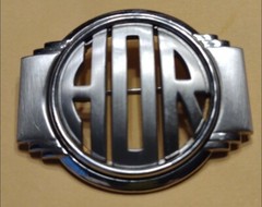 Vintage “HOR” Monocraft Pin 4.5cm Silver Colored Metal Pinback Monogrammed Rare