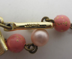 Vintage Beaded Necklace Layered Pink Japan 15 inch