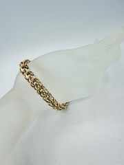 12K Gold Filled Vintage Double Link Charm Bracelet With Safety Chain 7.5in.