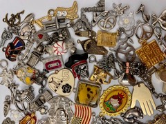 Lot Vtg & Modern Novelty Pendant Findings Charms Jewelry Craft Colorful Enamel