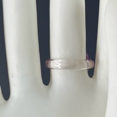 Pink Clear Lucite Dome Ring Size 7.75-8 Iridescent Opalescent Retro Moon Ring