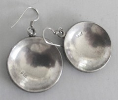 STERLING DANGLE EARRINGS, 1 3/4 by 1 1/8 INCHES, 14 GRAMS