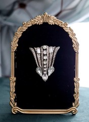 Vintage Eisenberg Original Sterling Crystals Art Deco Style Brooch