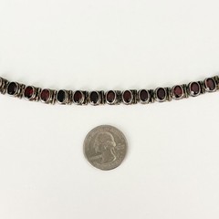 Vintage 925 Sterling Silver Genuine Garnet Tennis Bracelet Adjustable