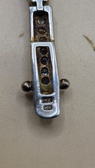 JJ Creation Signed Gold on Sterling Silver Multi Gemstone Bar Link Bracelet 12g