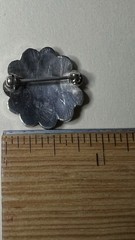 Vintage Zuni Native 925 Silver Sunface Brooch Inlay Design Natural Stones