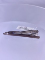 Marie Claire Blue Cabochon Silver Tone Tie Clip Bar Magazine Modern New Box