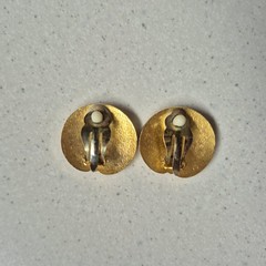 Vintage Chinese Export Cloisonné Enamel Clip-On Earrings – Peach Pink Floral