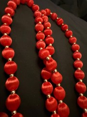 vintage satin thread-wrapped beaded necklaces lot of 2