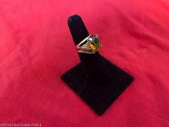 VINTAGE 18kt GOLD RING 8.5 CWT. YELLOW TOPAZ OVAL CUT RING SIZE 5.25 TO 5.50