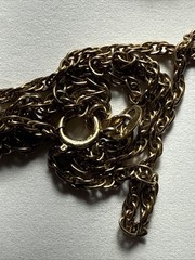 Necklace Encased 22k gold nuggets and 12k gold-filled rope border bezel & Chain