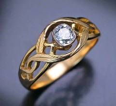 Antique Russian – Polish 0.60 Ct Lab Created Diamond 14K Gold Finish Ring
