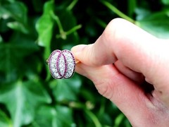 0.38ct Ruby and 0.70ct Diamond 15k Yellow Gold Platinum Dress Ring Circa 1920