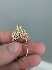 Vintage Sterling Silver 925 Gold Vermeil #1 Grandmother Charm Holder Pendant GUC