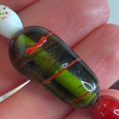 Vintage Necklace Handcrafted Glass Bead Lampwork Long Strand Multi Color 37″