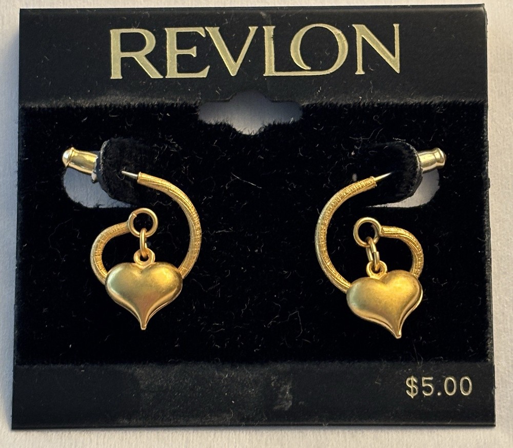 Vintage Revlon Pierced Goldtone Dangle Earrings