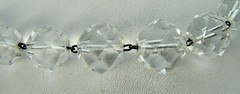 Gorgeous Vintage Deco Sterling Faceted Graduated Crystal Chain Link Necklace 18″
