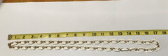 Talbots Cream & Gold Tone Enamel Chain Link Necklace Vintage 34”