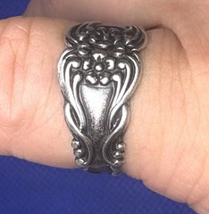 (26) 1920-1930s Antique Vintage 925 Sterling Silver Ring Adjustable – Floral