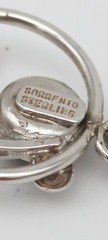 Vintage Sorrento Sterling Silver Hematite Filigree Necklace and Brooch Set