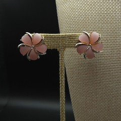 Vintage Kramer Pink Moonglow Thermoset Lucite Necklace Clip Earrings Demi Parure