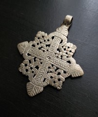 Antique Ethiopian Coptic Cross Pendant Silver Alloy Cross Pattée Toulouse