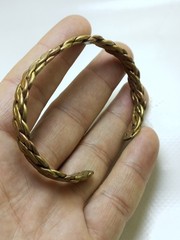 FANTASTIC RARE BOHEMIAN BERBER BRONZE TWISTED BRACELET – TENSION BANGLE BRACELET