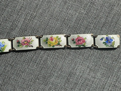 1970’s OPRO Norway 925 Sterling Guilloche Vermeil Panel Bracelet 7.5 long