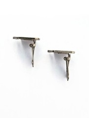 Vintage Thunderbird clip on earrings First Nations mosaic enamel silver tone