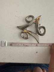 Vintage Modernist Silver Tone Scarf Clip Holder Abstract Swirl Scarf Ring 2.5”