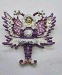 Kirks Folly Felicia Frost Snow Angel Pin Pendant Gold tone Legacy Collection