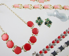 Lot of 12 Moonglow Thermoset Jewelry Necklace Bracelet Brooch Hair Scarf Slide