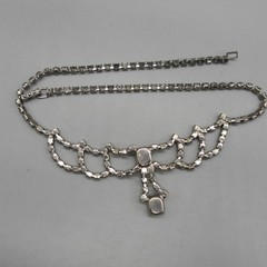 Vintage Rhinestone Necklace Swag Drape Dangle Choker 15 Inch