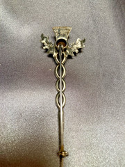 Estate 1950’s WB Simulated Amethyst Scottish Thistle Sterling Silver Brooch