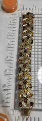 VTG Francois by Coro Bracelet – Gold Tone Topaz colored Rhinestone Bracelet