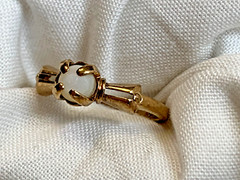 Antique 10K Yellow Gold Ring 1.89g Fine Jewelry Size 5.75 Band White Round Stone