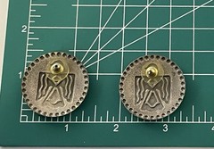 Vintage Earrings Thunderbird Southwestern Silver-Tone Pierced Disc 1.25″