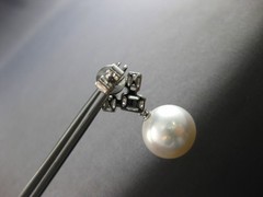 LARGE 1.52CT DIAMOND & AAA SOUTH SEA PEARL 18KT WHITE GOLD FUN HANGING EARRINGS