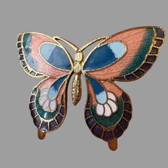 Vintage Butterfly Brooch Lot 7pc BSK Sterling Mexico 925 Enamel Rhinestone