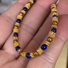 Vtg Museum Museum Art Lapis Lazuli Beaded Necklace Bracelet Etruscan Revival MMA